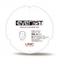 Диск циркониевый Everest Multilayer AT, многослойный для Zirconzahn, 95х12мм, A2, UNC Inc (Корея)